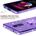 thumbnail image 5 of Compatible for LG Stylo 5 Case, LG Stylo 5 Plus Case, LG Q Stylus Case, SOGA Glitter Diamond Rhinestone TPU Phone Cover with Ring Stand and Lanyard Girls Women Cover (Purple), 5 of 5