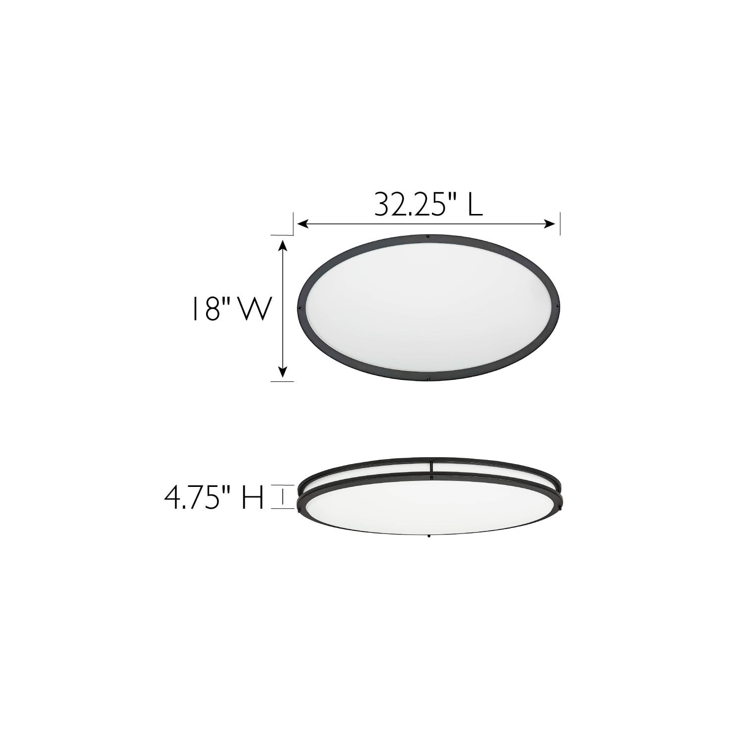 Design House Owens 32" Integrated LED Dimmable Indoor Ceiling Light, Matte Black