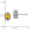 thumbnail image 4 of 14K White Gold Oval Citrine And Diamond Earrings (Width 6.4) (Length 9) - Jbsp, 4 of 5