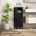 thumbnail image 6 of RONG-3 Bathroom Floor Cabinet, Freestanding Narrow Storage Cabinet Console Table Nightstand with Adjustable Inner Shelves, Bathroom Side Storage Cabinet for Living Room Kitchen Entryway,Black, 6 of 10