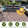 thumbnail image 3 of SHIQI-Outdoor Rug 8x10 Patio Waterproof, Large Outdoor Plastic Straw Rug, Reversible Out Door Carpet for Camping, Deck, Rv, 8 x 10 Area Carpet for Balcony, Porch, Backyard, White and Brown, 3 of 4