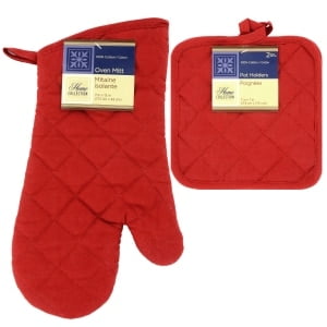 

Red Oven Mitt And Pot Holder 100% Cotton (2 Items)