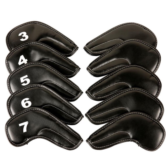 hejhncii 10Pcs Watertight Golfs Putter Cover Iron Head Cover PU Leather Golfs Club Cover Iron Headcover Golfs Club Head Cover
