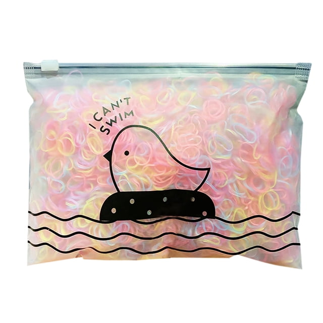 Ligas para el cabello suaves y elásticas para niñas, bebés y niños pequeños - Juego de 1000 piezas multicolor con bolsa de almacenamiento.