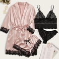 thumbnail image 2 of Conjunto de cuatro piezas de lencería sexy de Europa y Estados Unidos, pijama de talla grande, camisola sexy de encaje para mujer, 2 of 5