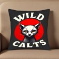 thumbnail image 5 of Set of 2 Throw Pillow Covers 18x18in - Bold Red Background with Stylized Cat Design Modern Edgy Aesthetic for Couch Bed Car, 5 of 8