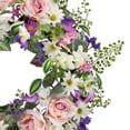 thumbnail image 4 of Northlight Mixed Floral and Fern Artificial Spring Wreath, 24-Inch, 4 of 5