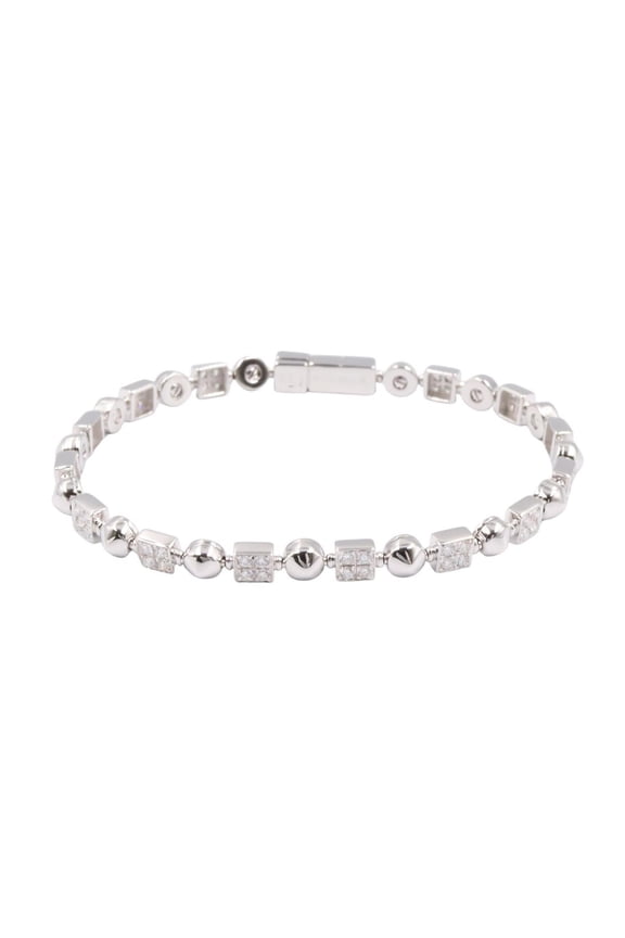 Pre-Owned Bvlgari Bulgari Lucia Diamond Bracelet - 18K White Gold (18KWG) Women's with Diamonds...