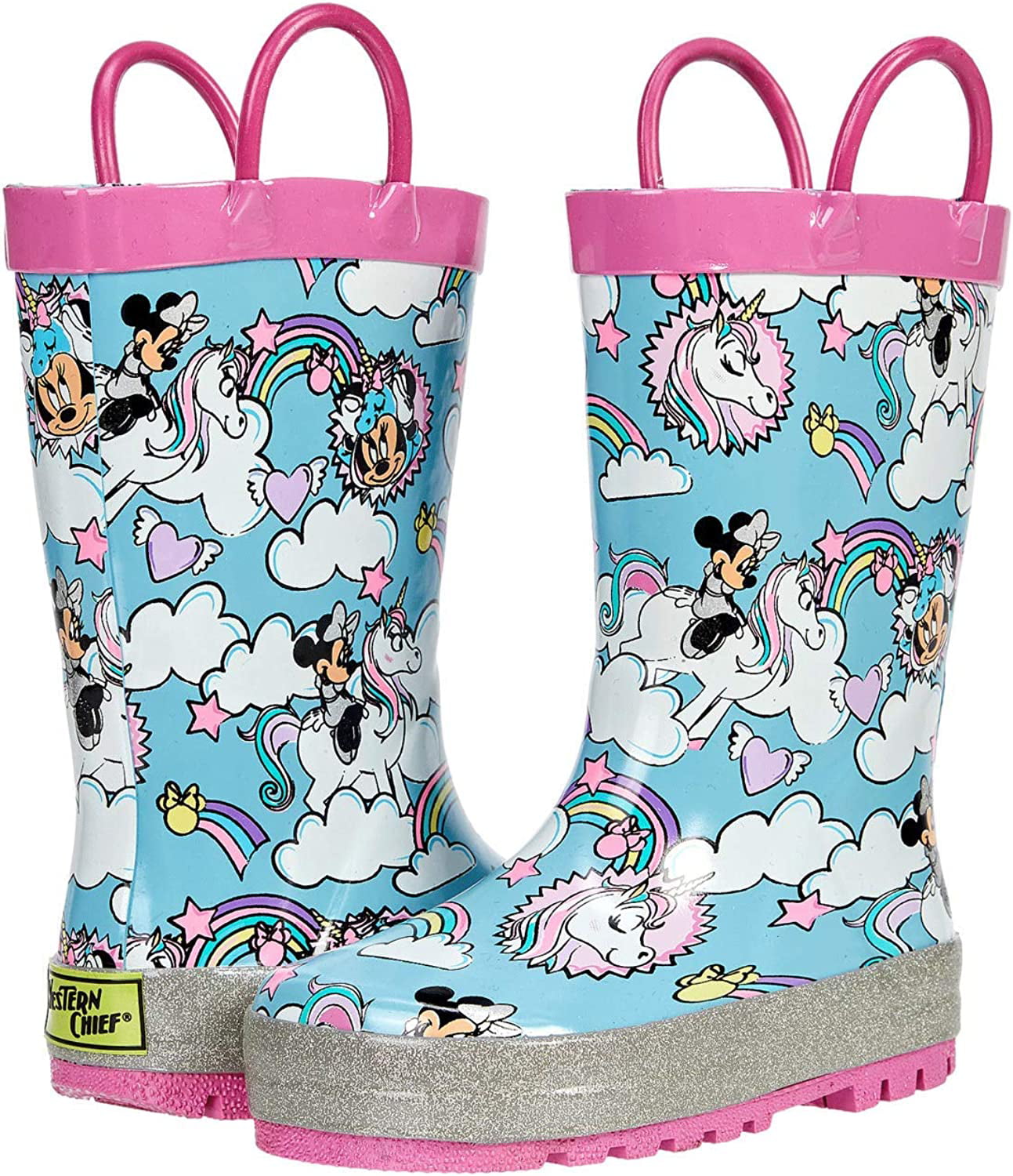 Disney Minnie Mouse 3D Rubber Wellington Boots Kids Character Rain Snow Wellies 