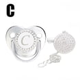 thumbnail image 1 of DPTALR Baby Pacifier 26 Letter Name Initial Clip Silicone Infant Nipple Bling Newborn Pacifier, 1 of 3