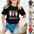 thumbnail image 5 of MUXiin Girls Easter Shirts Size 7/8 Rabbit Print Short Sleeve T-Shirt Comfortable Easter's Day Pullover Tops T-Shirts Toddler To Big Kid Easter Gifts for Girls(White,3-4 Years), 5 of 5