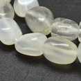 thumbnail image 2 of Natural White Moonstone Beads Strands Tumbled Stone 12~15x6~8x5mm Hole: 0.8mm 34pcs/Strand 15.75 inch(40cm), 2 of 3
