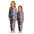 thumbnail image 3 of Grblisyd Matching Family Halloween Pajamas Set Cute Funny Spider Web Bat Print 2-Piece Color Block PJS for Adults & Kids Holiday Family Long Sleeve Loungewear Set, 3 of 4