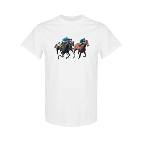 SPIdeals Mens Graphic Tee - Horse Racing! - Regular Fit 100% Cotton