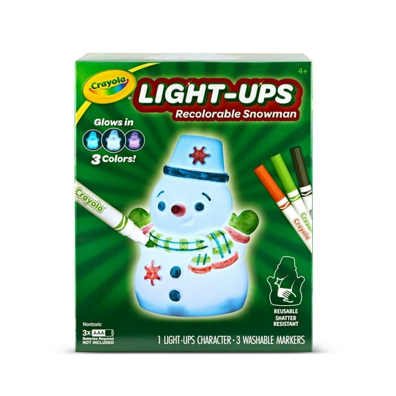 Crayola Light-Ups, Snowman, Light Up Toy, Reusable Holiday Craft, Glow In The Dark, Indoor Holiday Decor, Stocking Stuffer Gift for Kids 4
