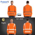 thumbnail image 4 of ProtectX High Visibility Long Sleeve Safety Reflective Shirts, Construction Work Shirt for Men, ASIN Class 3 Type R Orange Long 3X-Large, 4 of 7