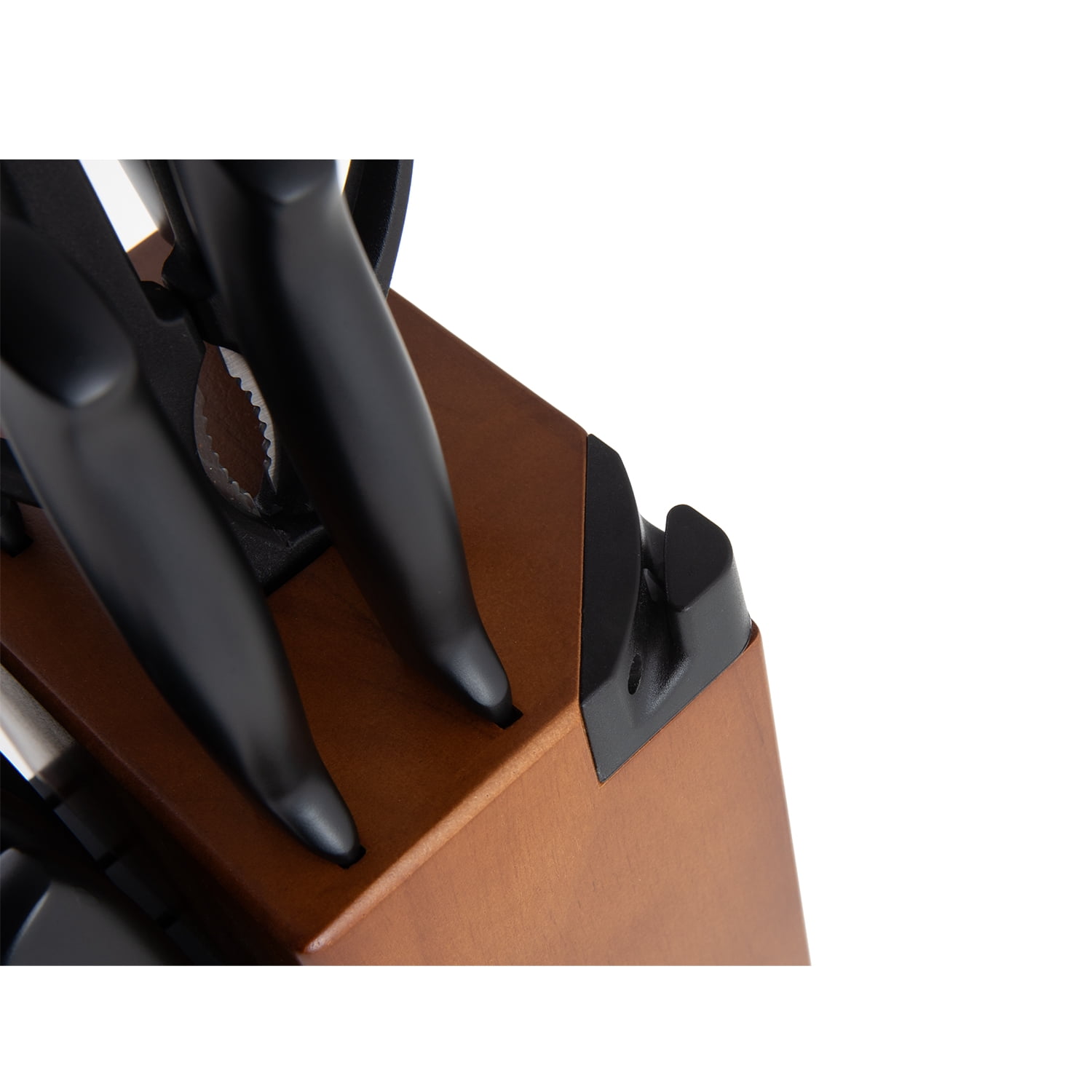 HZEX Premium Kitchen Knife Set, 13-Piece Knives Set in Block, Built-in Sharpener, High Carbon Stainless Steel Knives in Matte Black, Durable Chef's Butcher Steak Paring Utility Bread Knifes