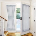 thumbnail image 1 of ZMLEVE French Door Curtain - 52 x 72 inches Light Grey Fabric Rod Pocket Door Panel Curtain for Window Light Filtering Including Bonus Adjustable Tieback, One Piece, 1 of 7