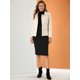thumbnail image 3 of Blazer informal estilo peplum con botones y cuello de Peter Pan para mujer blanco S, 3 of 6