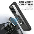 thumbnail image 3 of Allytech Clear Case for iPhone 15 Pro Max, Slim Case with Metal Ring Kickstand, Armor Lens Protection Shockproof Anti-Fingerprint Soft TPU Frame + Hard PC Back Protective Case - Black, 3 of 6