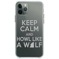 thumbnail image 1 of DistinctInk Clear Shockproof Hybrid Case for iPhone 11 Pro MAX (6.5" Screen) - TPU Bumper Acrylic Back Tempered Glass Screen Protector - Keep Calm Howl Like a Wolf, 1 of 1