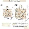 thumbnail image 2 of FORMRS Womens Corduroy Tote Bag Crossbody Shoulder Handbag with Pocket, Beige Watercolor Seashells, 2 of 7