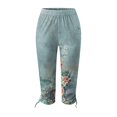 thumbnail image 4 of Womens Relaxed Fit Cargo Pants by Generic XL Solid Black Casual Capris, Drawstring, Cropped, Lightweight, 1 Count, 4 of 5