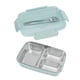 thumbnail image 1 of Fiambrera, Caja De Almuerzo De Diseño Compartimental De Plástico Seguro Contenedores De Acero Inoxidable 304 3 Rejillas Vajilla A Juego Para Picnic Para Oficina Para Viajes , 1 of 7
