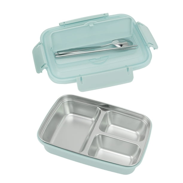 Fiambrera, Caja De Almuerzo De Diseño Compartimental De Plástico Seguro Contenedores De Acero Inoxidable 304 3 Rejillas Vajilla A Juego Para Picnic Para Oficina Para Viajes