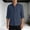 #425-Navy, variant on Yusimy Mens Solid Color Linen Cotton Blend Long Sleeve Button Front Shirt with Pocket Casual Comfort Fit