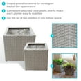 thumbnail image 4 of Sunnydaze Modern Assorted Square Gray Polyrattan Indoor Planter with Liner 2-Count, 4 of 8