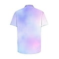 thumbnail image 5 of Yanghang Tops Men Breathable Men's T-Shirt Men's Gradient Printing Button Casual Short Sleeve Turndown Collar Blouse Shirt Summer Shirts For Men, 5 of 5