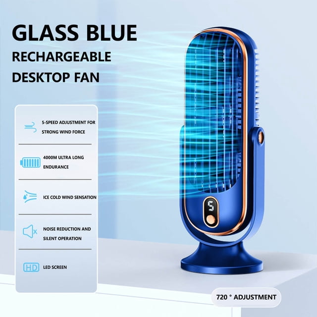 LSLJS Cold Fan Desktop Portable USB Rechargeable Car Home Brushless Motor Small Fan Shaking Head Fan, Home Accessories
