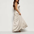 thumbnail image 5 of Womens Satin Maxi Dress, V Neck Sleeveless Dress, High Waisted Slit Gown, Elegant Formal Evening Dress Bridesmaid Cocktail Wedding Guest Party Long Dress Shiny Draped Elegant Fit, 5 of 9