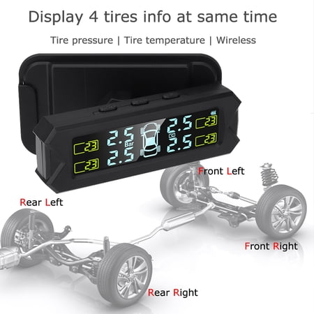Automobile Auto Solar Power Tire Pressure System Detector with Digital ...