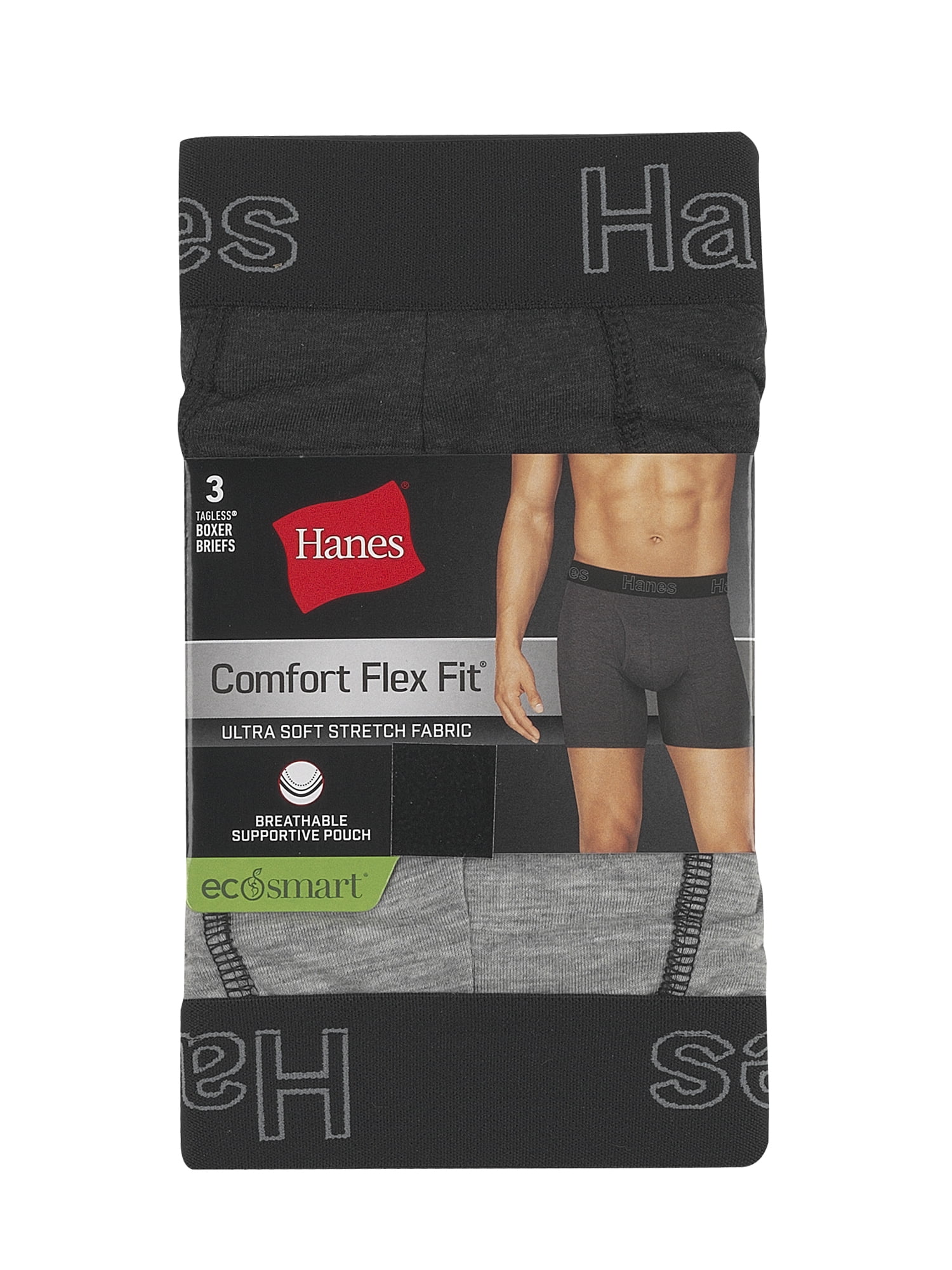 Hanes Men's Comfort Flex Fit Tagless Boxer Briefs, 3 pack