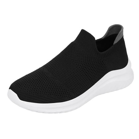 Sopiago Women s Slip On Shoes Mesh Flats Walking Shoes Breathable Non Slip Shoes Casual Flats Comfortable Loafers Women White 6.5