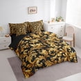 thumbnail image 3 of Manfei Teens Adults Bohemian Damask Bedding Comforter Set 7pcs,Black Golden Queen Bedding Sets Super Cozy,Exotic Style Queen Sheet Sets,Breathable Home Decor,Reversible, 3 of 8
