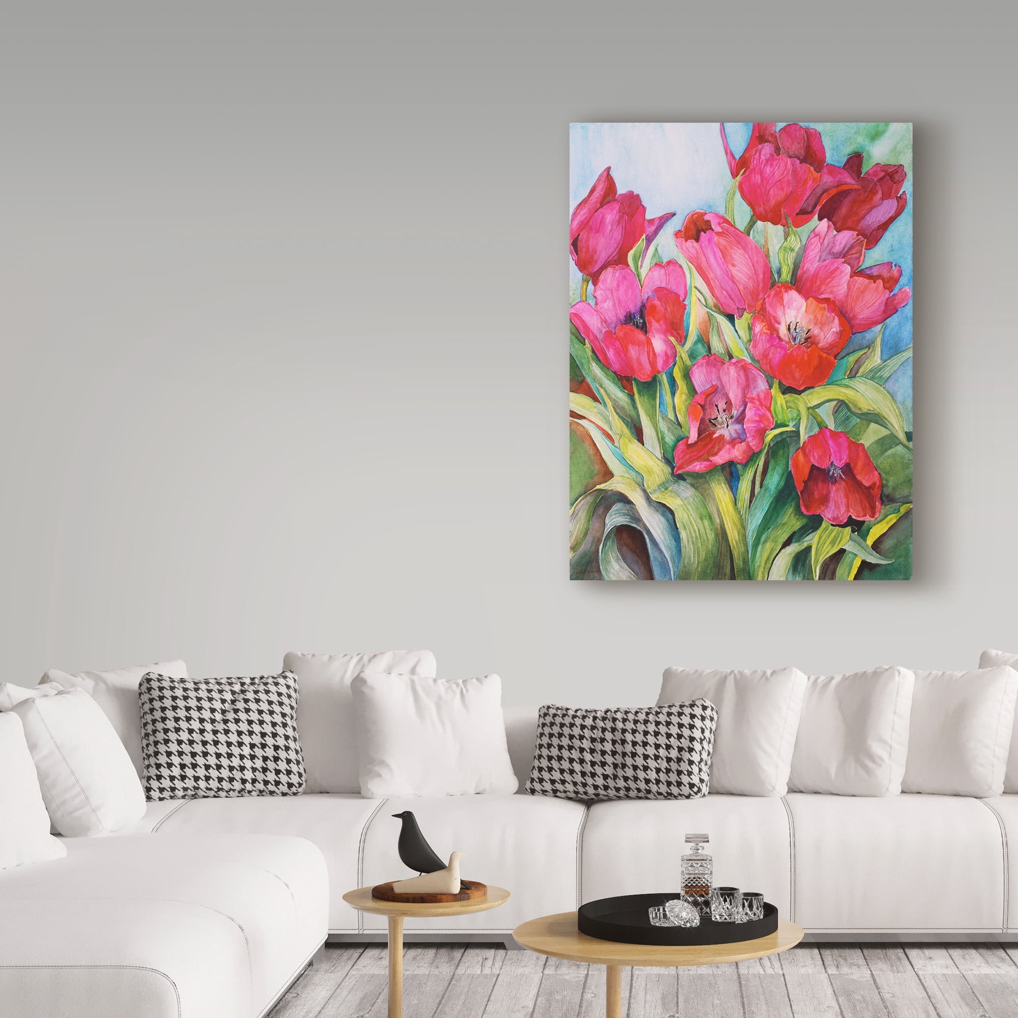 Trademark Fine Art 'Red Tulips' Canvas Art by Joanne Porter