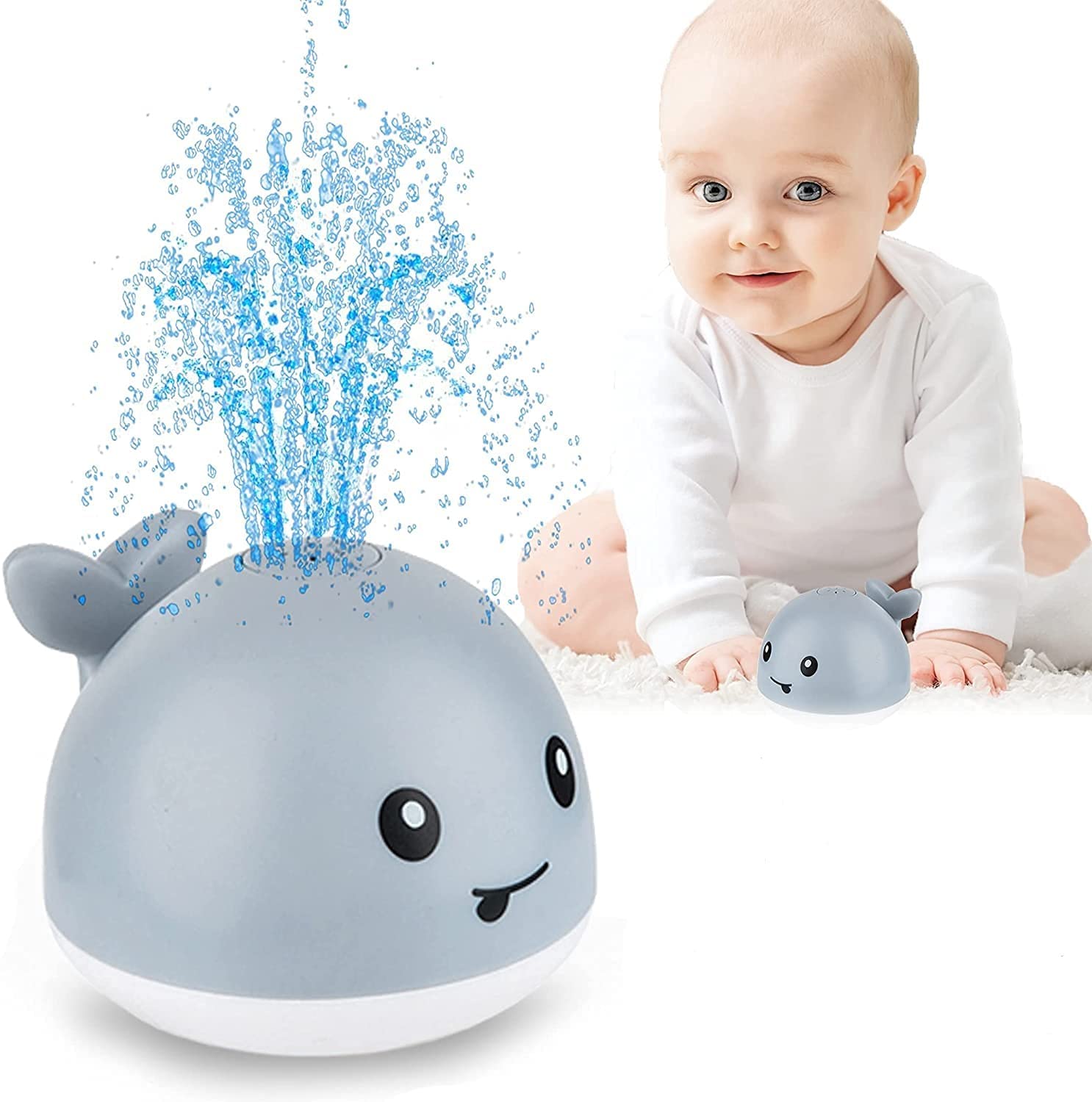 Baby Water Toy Bathtub, Whale Spray Induction Floating Bathing Toy with