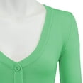 thumbnail image 2 of YEMAK Women's Cropped Bolero 3/4 Sleeve Button Down Cardigan Sweater CO129-OPL-L, 2 of 11