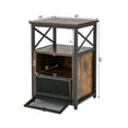 thumbnail image 2 of Gymax 2PCS Side End Table Nightstands w/ 2 Open shelves & 2 Flip Drawers Rustic Brown, 2 of 8