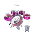 thumbnail image 4 of Juego de batería para niños CUTICAT violeta con Pedal taburete juguete de simulación de percusión, 4 of 8
