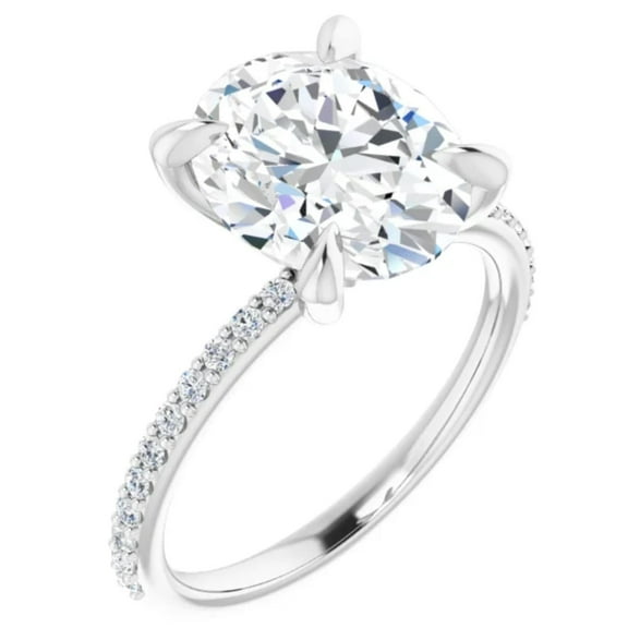 Oval Lab Diamond Engagement Ring 3.25 Carats