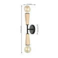 thumbnail image 3 of JONATHAN Y Katia 5.13" 2-Light Modern Designer Iron/Wood Double Sided Hourglass LED Sconce, Light Brown/Black, 3 of 11