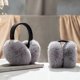 thumbnail image 2 of Orejeras plegables de piel sintética de invierno, lindas orejeras peludas para mujeres, hombres, mujeres, orejeras genuinas para niñas, 2 of 5