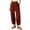 WineRed, variant on Women's Baggy Wide Leg Pants Casual Elastic Waisted Palazzo Harem Pants with Pockets