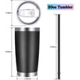 thumbnail image 2 of 20oz Tumbler with Lid and Straw Stainless Steel Tumbler Cup Bulk Vacuum Insulated Double Wall Travel Coffee Mug Powder Coated Coffee Cup(Black 6 Pack, 2 of 6