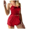 thumbnail image 2 of TaTaai Silky Two-Piece Sleep Set, Women's Breathable Hollow Out Pajamas, Soft Suspender Loungewear for Home Wear and Intimate Evening Relaxation Gift, 2 of 4