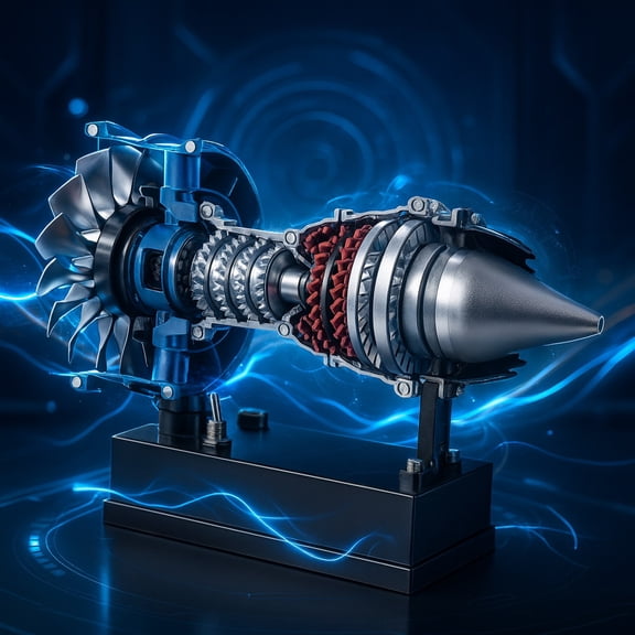 TECHING Turbofan Jet Engine Model Kit that Works DIY Visible for STEM Education Collectors